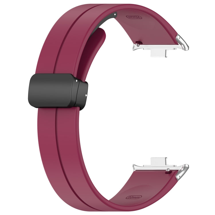 For Xiaomi  Mi Band 8 Pro Groove Folding Magnetic Buckle Silicone Watch Band(Wine Red) - Watch Bands by PMC TechLife | Online Shopping South Africa | PMC TechLife