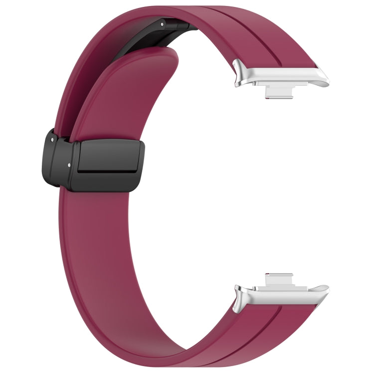 For Xiaomi  Mi Band 8 Pro Groove Folding Magnetic Buckle Silicone Watch Band(Wine Red) - Watch Bands by PMC TechLife | Online Shopping South Africa | PMC TechLife