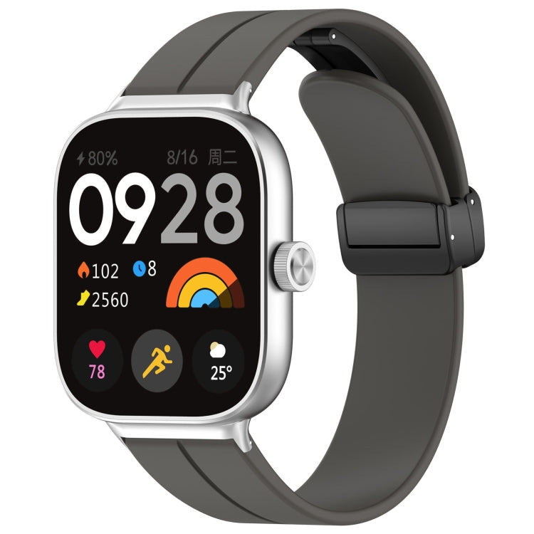 For Xiaomi  Mi Band 8 Pro Groove Folding Magnetic Buckle Silicone Watch Band(Dark Gray) - Watch Bands by PMC TechLife | Online Shopping South Africa | PMC TechLife