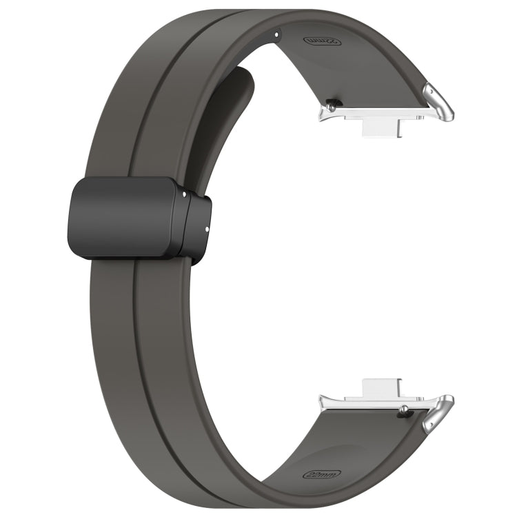 For Xiaomi  Mi Band 8 Pro Groove Folding Magnetic Buckle Silicone Watch Band(Dark Gray) - Watch Bands by PMC TechLife | Online Shopping South Africa | PMC TechLife