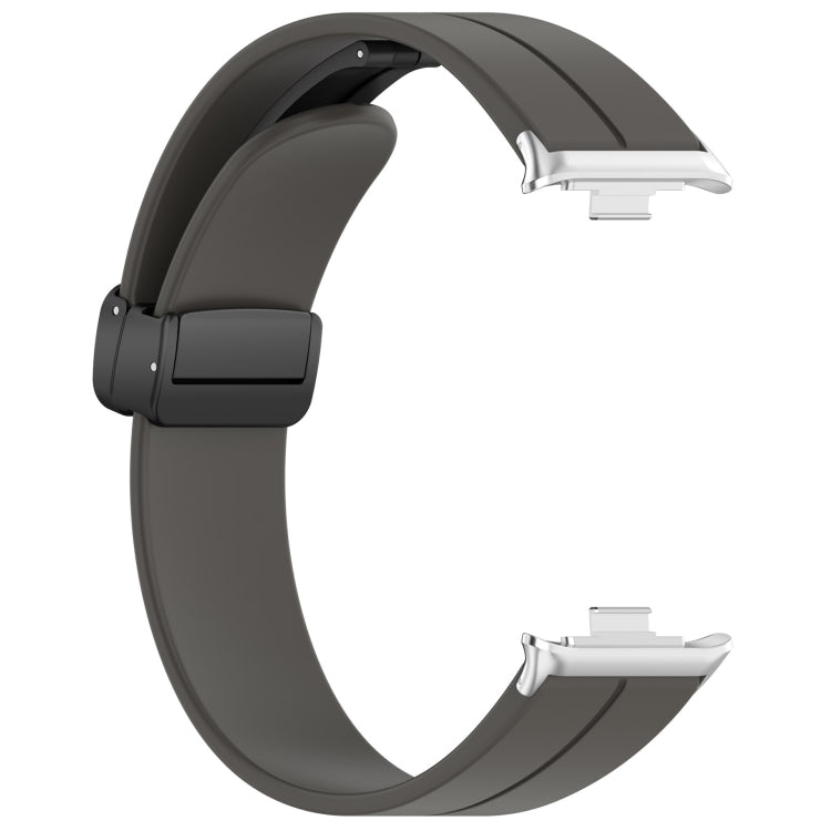 For Xiaomi  Mi Band 8 Pro Groove Folding Magnetic Buckle Silicone Watch Band(Dark Gray) - Watch Bands by PMC TechLife | Online Shopping South Africa | PMC TechLife