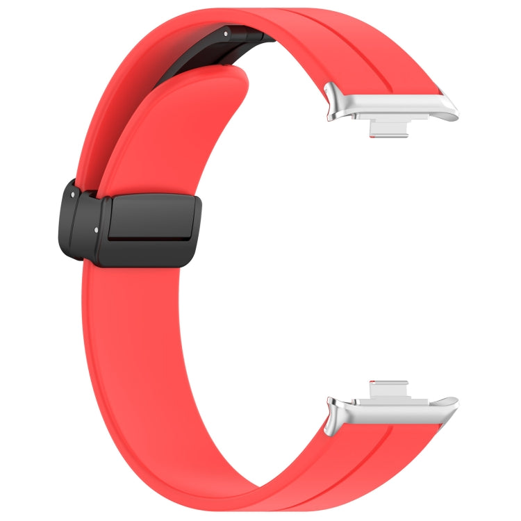 For Xiaomi  Mi Band 8 Pro Groove Folding Magnetic Buckle Silicone Watch Band(Red) - Watch Bands by PMC TechLife | Online Shopping South Africa | PMC TechLife
