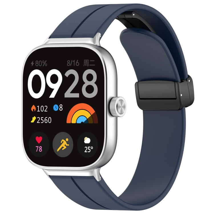 For Xiaomi  Mi Band 8 Pro Groove Folding Magnetic Buckle Silicone Watch Band(Dark Blue) - Watch Bands by PMC TechLife | Online Shopping South Africa | PMC TechLife