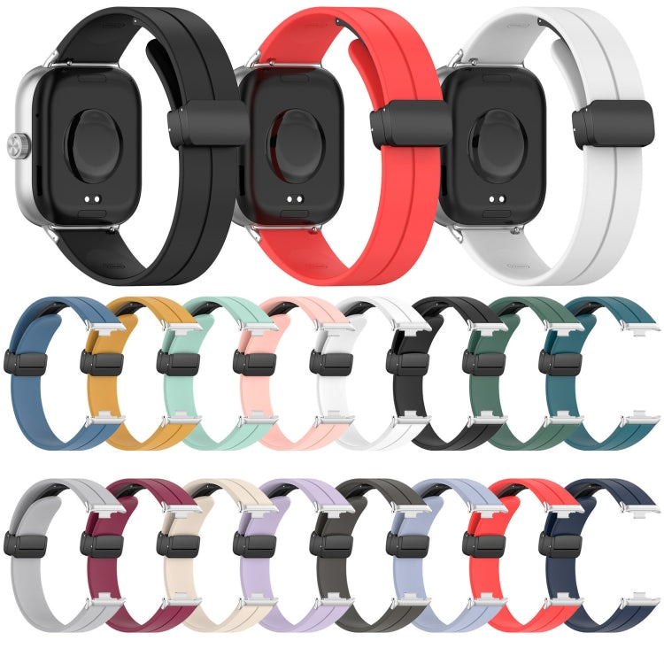 For Redmi Watch 4 Groove Folding Magnetic Buckle Silicone Watch Band(Purple) - Watch Bands by PMC TechLife | Online Shopping South Africa | PMC TechLife