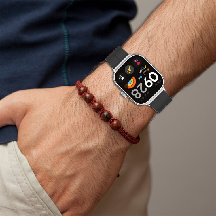 For Redmi Watch 4 Groove Folding Magnetic Buckle Silicone Watch Band(Cyan) - Watch Bands by PMC TechLife | Online Shopping South Africa | PMC TechLife