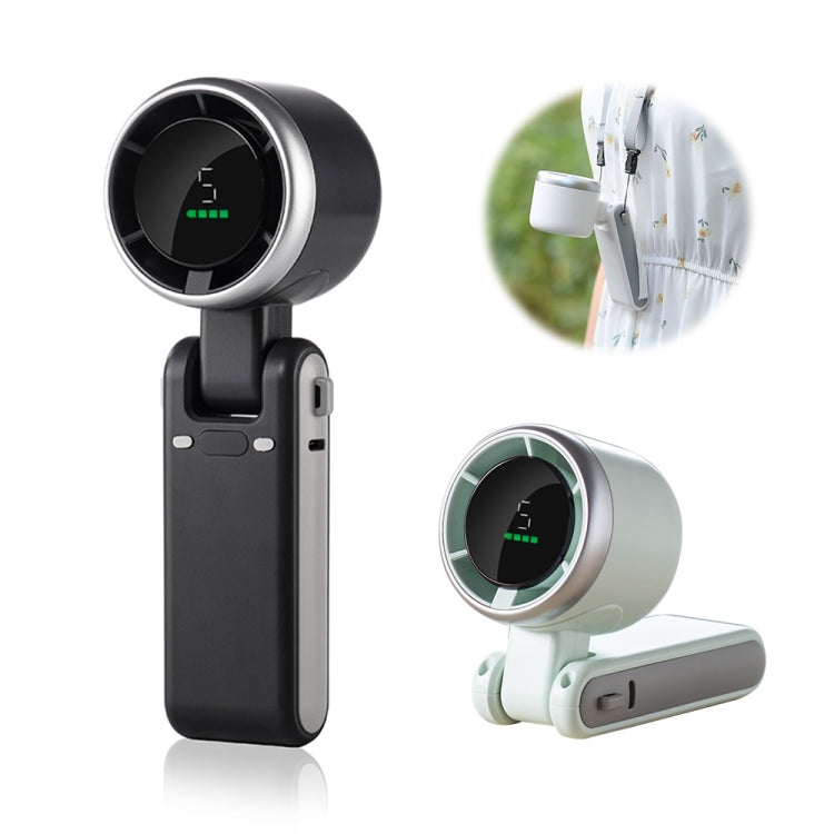 ENKAY Hat-Prince 3600mAh Battery Max 8H Cooling times Foldable Neck Turbo Fan with Digital Display(Black) - Electric Fans by ENKAY | Online Shopping South Africa | PMC TechLife | Buy Now Pay Later Mobicred