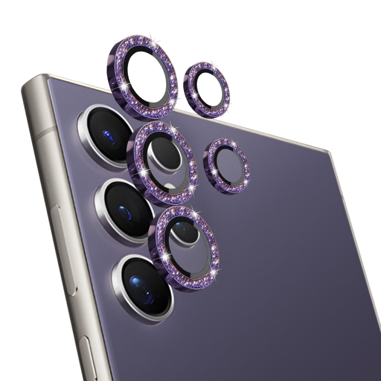 For Samsung Galaxy S24 Ultra 5G NORTHJO Camera Lens Bling Glitter Metal Ring Tempered Glass Film(Purple) - free shipping - PMC Jewellery - Order now!