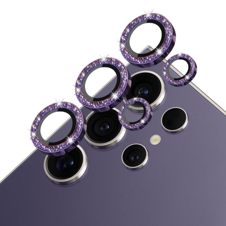 For Samsung Galaxy S24 Ultra 5G NORTHJO Camera Lens Bling Glitter Metal Ring Tempered Glass Film(Purple) - free shipping - PMC Jewellery - Order now!