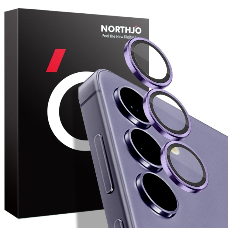 For Samsung Galaxy S24 5G NORTHJO Camera LensCD Vein Metal Ring Tempered Glass Film(Purple) - free shipping - PMC Jewellery - Order now!
