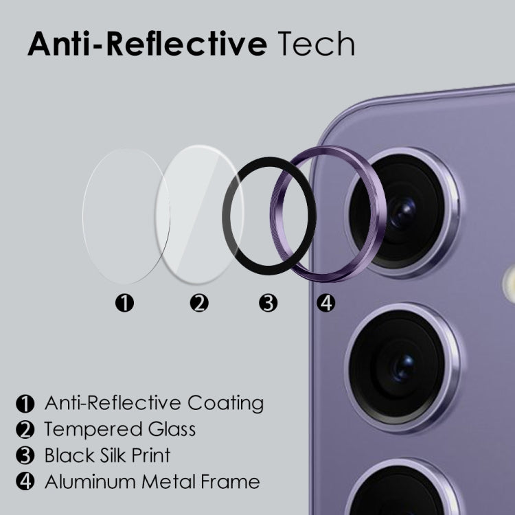 For Samsung Galaxy S24+ 5G NORTHJO Camera LensCD Vein Metal Ring Tempered Glass Film(Purple) - free shipping - PMC Jewellery - Order now!