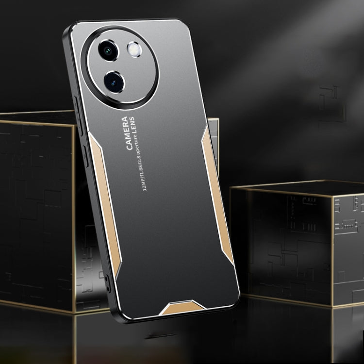 For vivo V30e Blade Series TPU Hybrid Metal Phone Case(Gold) - vivo Cases by PMC TechLife | Online Shopping South Africa | PMC TechLife | Buy Now Pay Later Mobicred