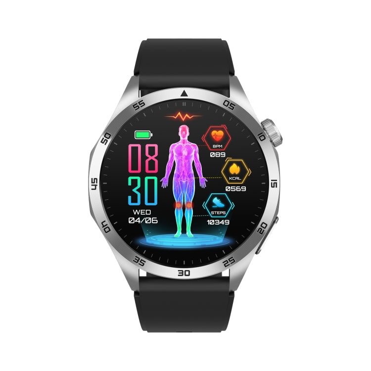 ET485 1.43 inch Color Screen Smart Watch Silicone Strap, Support Bluetooth Call / Micro-physical Examination(Silver) - free shipping - PMC TechLife - Order now!