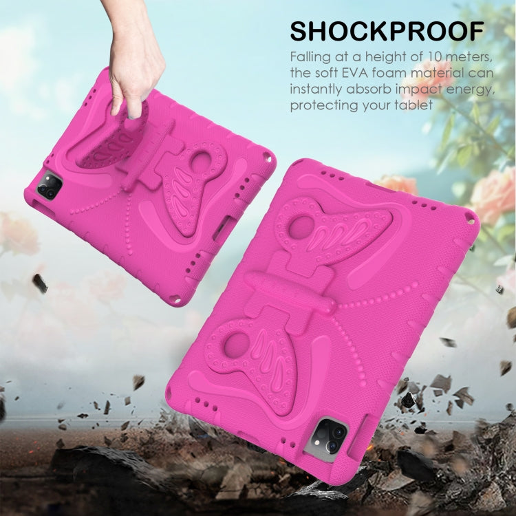 For iPad Air 11 2024 Butterfly Bracket EVA Shockproof Tablet Case(Rose Red) - iPad Air 11 2024 Cases by PMC TechLife | Online Shopping South Africa | PMC TechLife | Buy Now Pay Later Mobicred