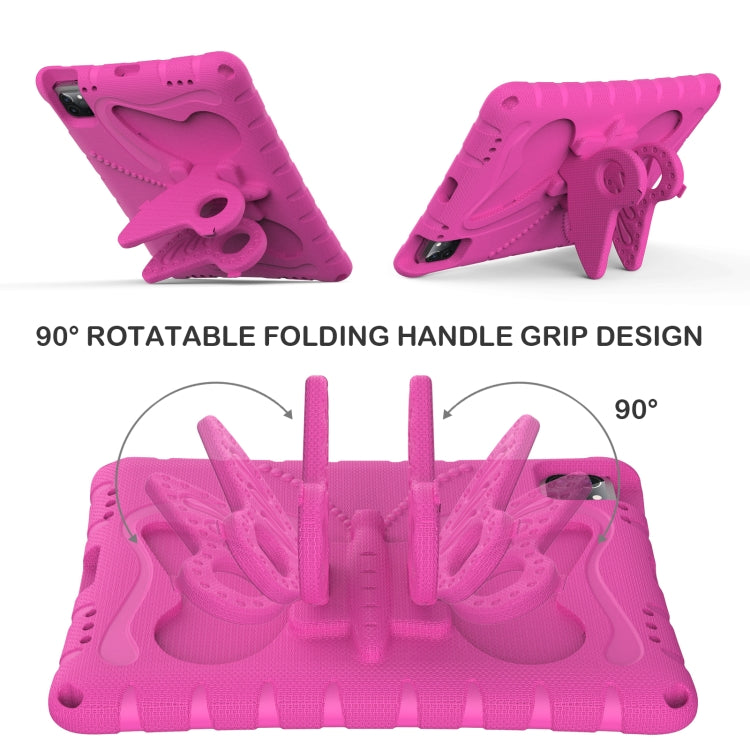 For iPad Air 11 2024 Butterfly Bracket EVA Shockproof Tablet Case(Rose Red) - iPad Air 11 2024 Cases by PMC TechLife | Online Shopping South Africa | PMC TechLife | Buy Now Pay Later Mobicred