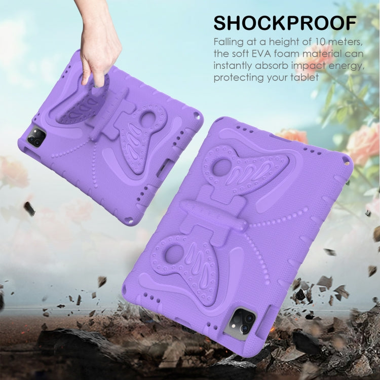 For iPad Pro 11 2024 Butterfly Bracket EVA Shockproof Tablet Case(Light Purple) - iPad Pro 11 2024 Cases by PMC TechLife | Online Shopping South Africa | PMC TechLife | Buy Now Pay Later Mobicred