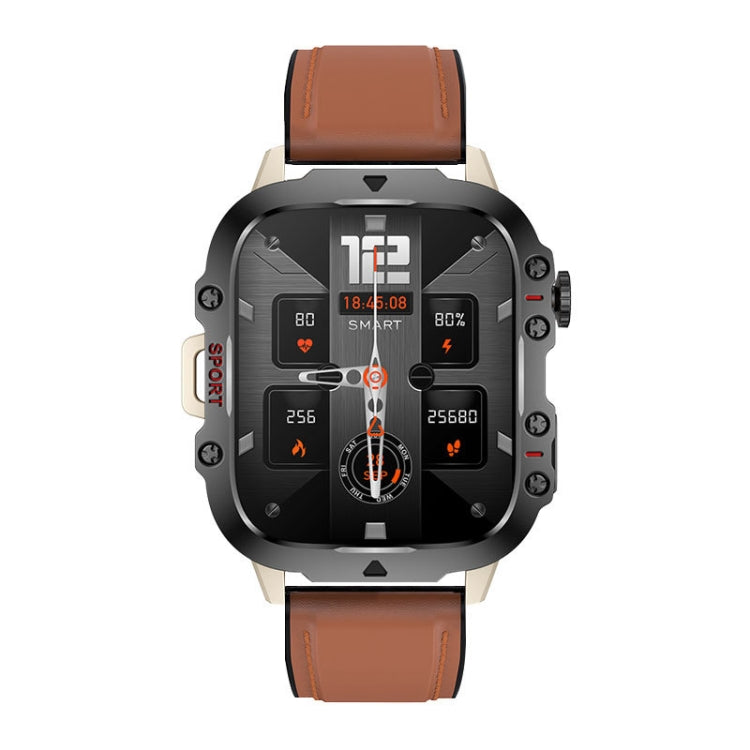 QX11 1.96 inch Color Screen Smart Watch Leather Strap Support Bluetooth Call(Brown) - Smart Watches by PMC TechLife | Online Shopping South Africa | PMC TechLife