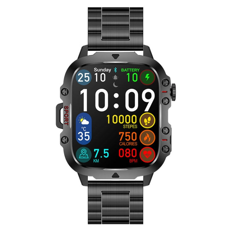 QX11 1.96 inch Color Screen Smart Watch Steel Strap Support Bluetooth Call(Black) - free shipping - PMC TechLife - Order now!