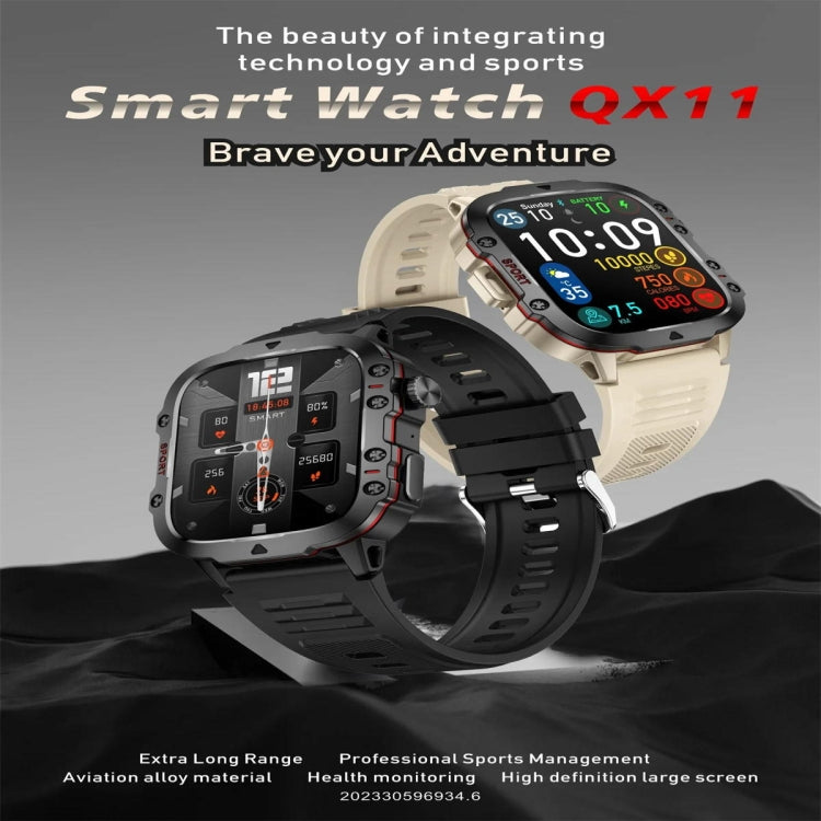 QX11 1.96 inch Color Screen Smart Watch Slub Steel Strap Support Bluetooth Call(Silver) - free shipping - PMC TechLife - Order now!