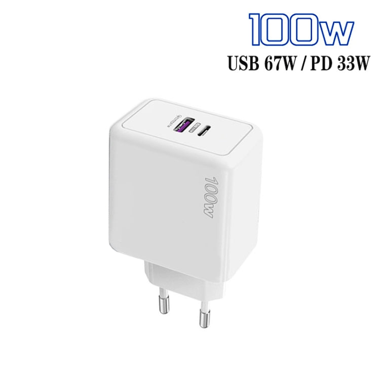USB 67W / Type-C PD 33W Super fast Charging Full Protocol Mobile Phone Charger, EU Plug(White) - USB Charger by PMC TechLife | Online Shopping South Africa | PMC TechLife | Buy Now Pay Later Mobicred