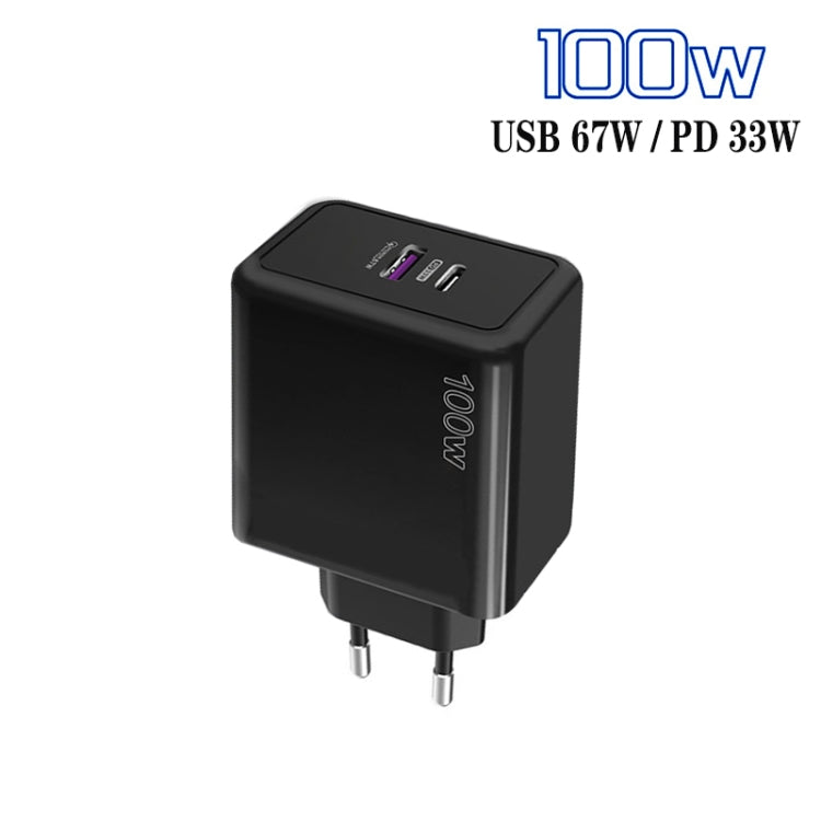 USB 67W / Type-C PD 33W Super fast Charging Full Protocol Mobile Phone Charger, EU Plug(Black) - USB Charger by PMC TechLife | Online Shopping South Africa | PMC TechLife | Buy Now Pay Later Mobicred