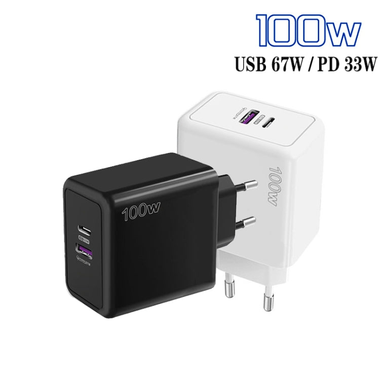 USB 67W / Type-C PD 33W Super fast Charging Full Protocol Mobile Phone Charger, EU Plug(Black) - USB Charger by PMC TechLife | Online Shopping South Africa | PMC TechLife | Buy Now Pay Later Mobicred
