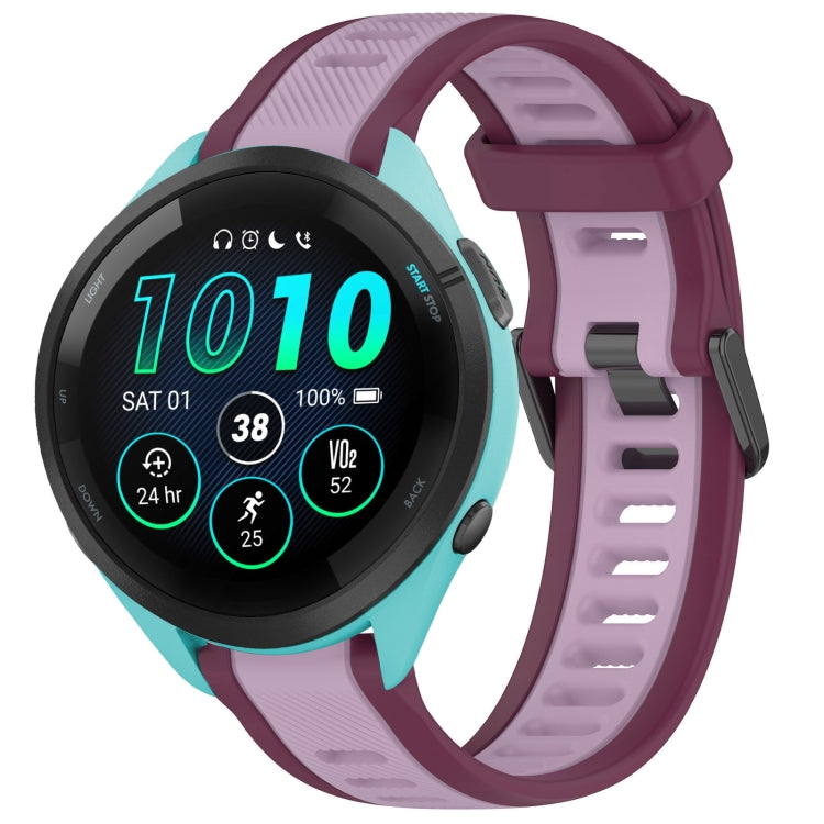 For Garmin Forerunner 265 22mm Two Color Textured Silicone Watch Band(Purple) - Watch Bands by PMC TechLife | Online Shopping South Africa | PMC TechLife
