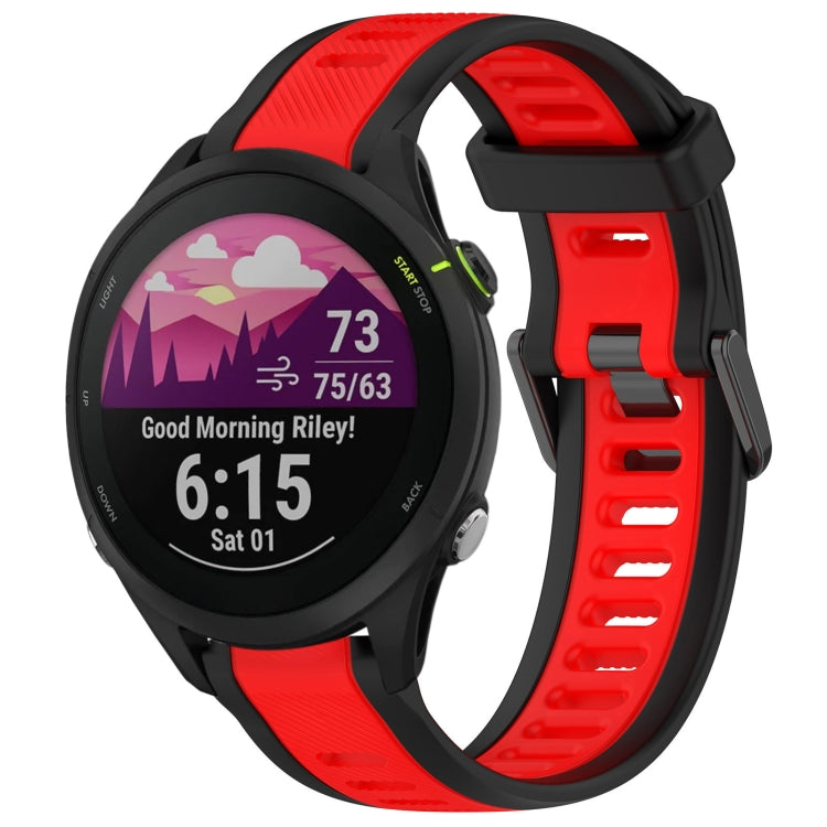 For Garmin Forerunner 255 22mm Two Color Textured Silicone Watch Band(Red+Black) - Watch Bands by PMC TechLife | Online Shopping South Africa | PMC TechLife
