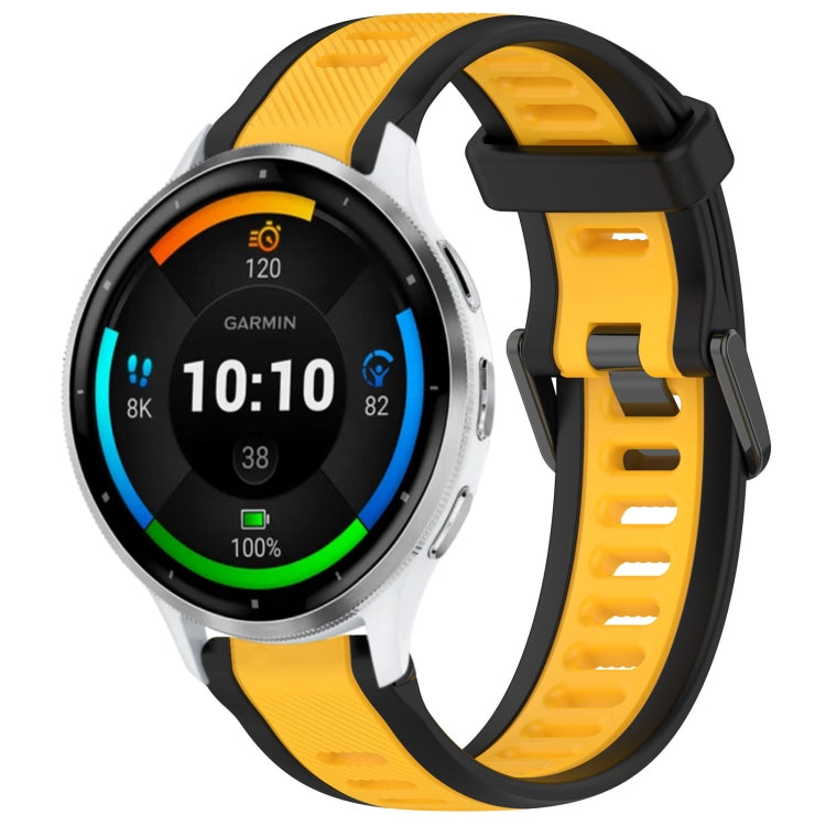 For Garmin Venu 3 22mm Two Color Textured Silicone Watch Band(Yellow+Black) - Watch Bands by PMC TechLife | Online Shopping South Africa | PMC TechLife