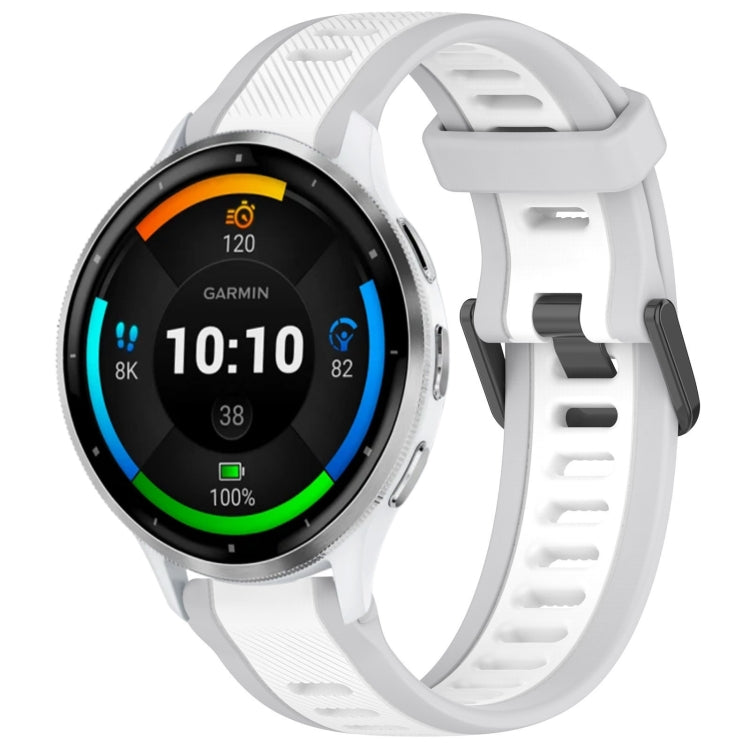 For Garmin Venu 3 22mm Two Color Textured Silicone Watch Band(White+Grey) - Watch Bands by PMC TechLife | Online Shopping South Africa | PMC TechLife