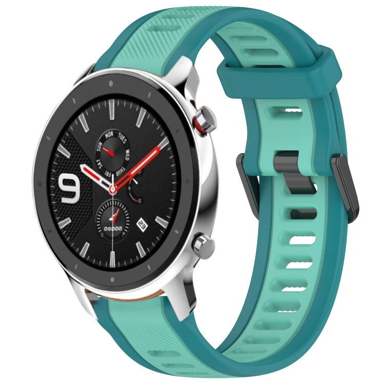 For Amazfit GTR 4 22mm Two-Color Textured Silicone Watch Band(Water Duck) - Watch Bands by PMC TechLife | Online Shopping South Africa | PMC TechLife