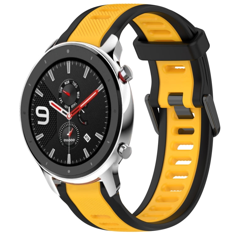 For Amazfit GTR 4 Pro 22mm Two-Color Textured Silicone Watch Band(Yellow+Black) - free shipping - PMC TechLife - Order now!