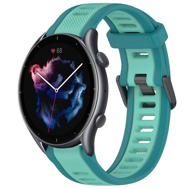 For Amazfit GTR 3 22mm Two-Color Textured Silicone Watch Band(Water Duck) - Watch Bands by PMC TechLife | Online Shopping South Africa | PMC TechLife