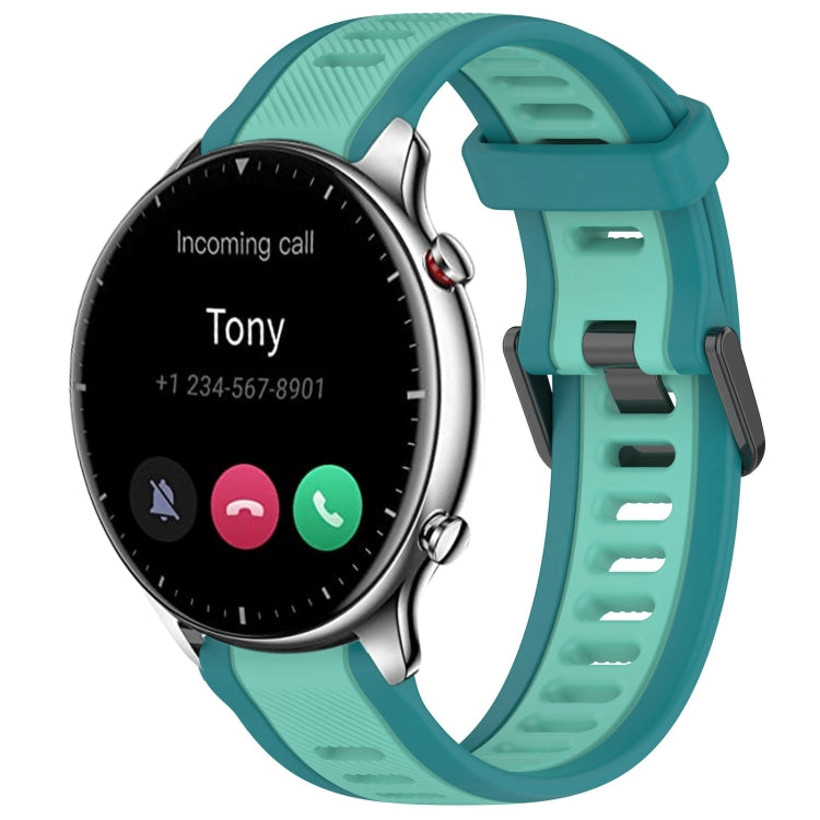 For Amazfit GTR 2 22mm Two-Color Textured Silicone Watch Band(Water Duck) - Watch Bands by PMC TechLife | Online Shopping South Africa | PMC TechLife