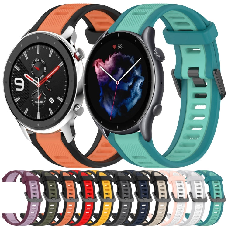For Amazfit GTR 4 Pro 22mm Two-Color Textured Silicone Watch Band(Red+Black) - Watch Bands by PMC TechLife | Online Shopping South Africa | PMC TechLife