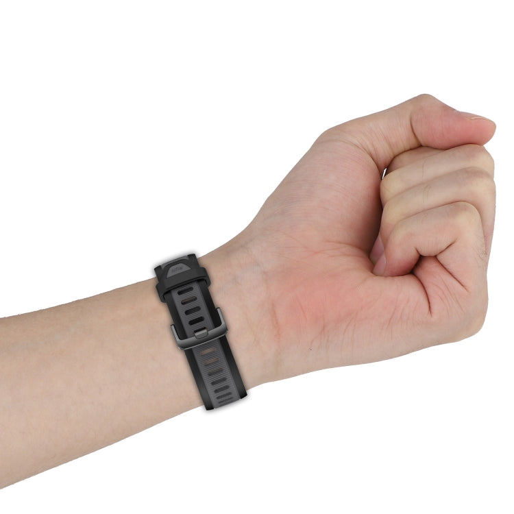 For Amazfit GTR 4 Pro 22mm Two-Color Textured Silicone Watch Band(Grey+Black) - Watch Bands by PMC TechLife | Online Shopping South Africa | PMC TechLife