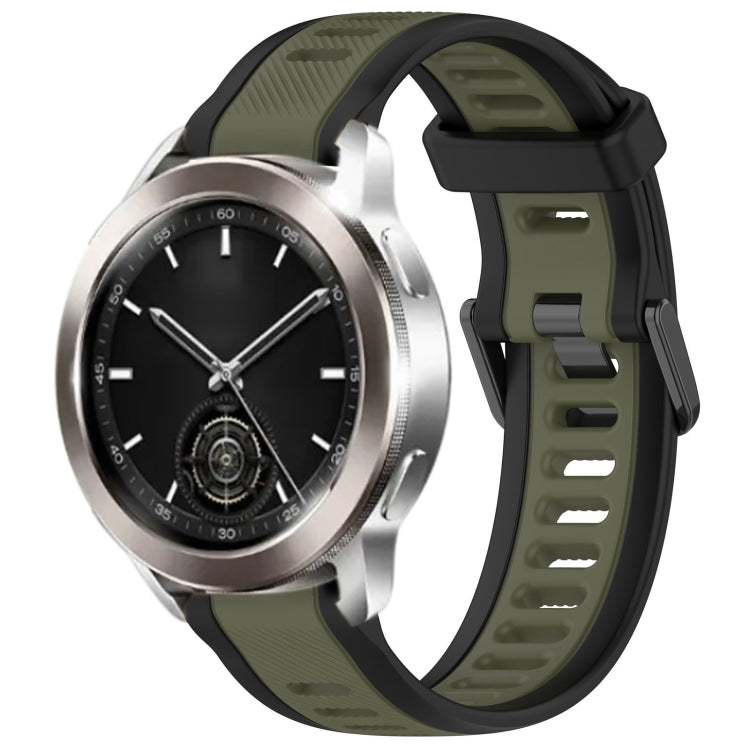 For Xiaomi Watch S3 22mm Two Color Textured Silicone Watch Band(Green+Black) - Watch Bands by PMC TechLife | Online Shopping South Africa | PMC TechLife