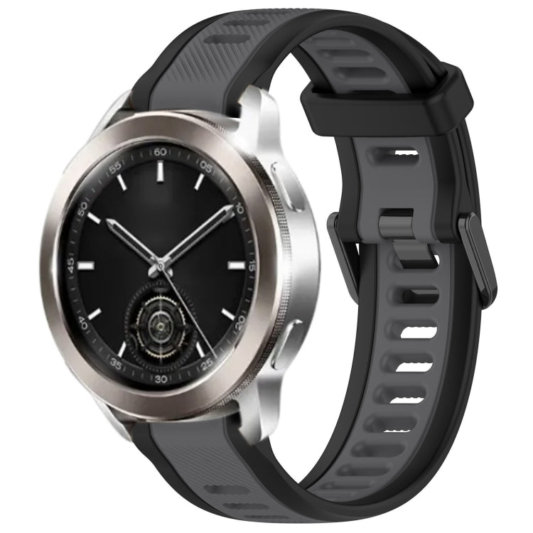 For Xiaomi Watch S3 22mm Two Color Textured Silicone Watch Band(Grey+Black) - Watch Bands by PMC TechLife | Online Shopping South Africa | PMC TechLife