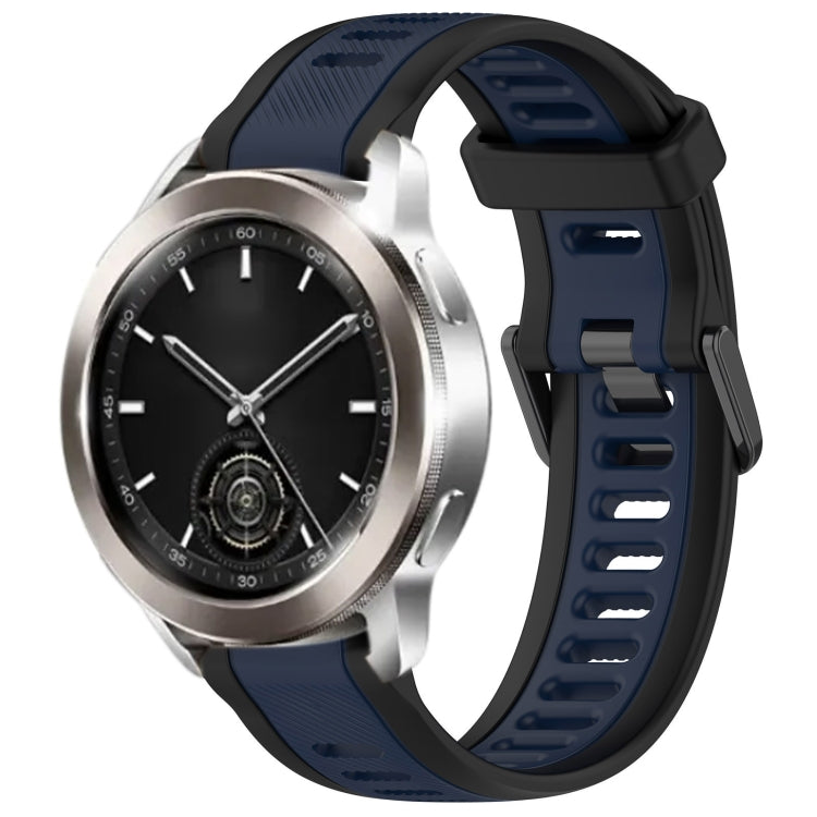 For Xiaomi Watch S3 22mm Two Color Textured Silicone Watch Band(Midnight Blue+Black) - Watch Bands by PMC TechLife | Online Shopping South Africa | PMC TechLife