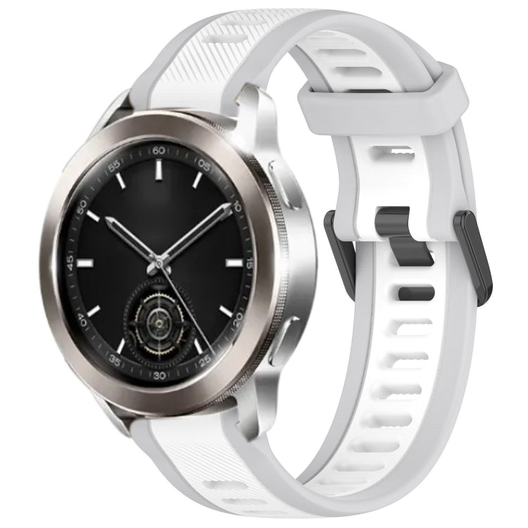 For Xiaomi Watch S3 22mm Two Color Textured Silicone Watch Band(White+Grey) - Watch Bands by PMC TechLife | Online Shopping South Africa | PMC TechLife