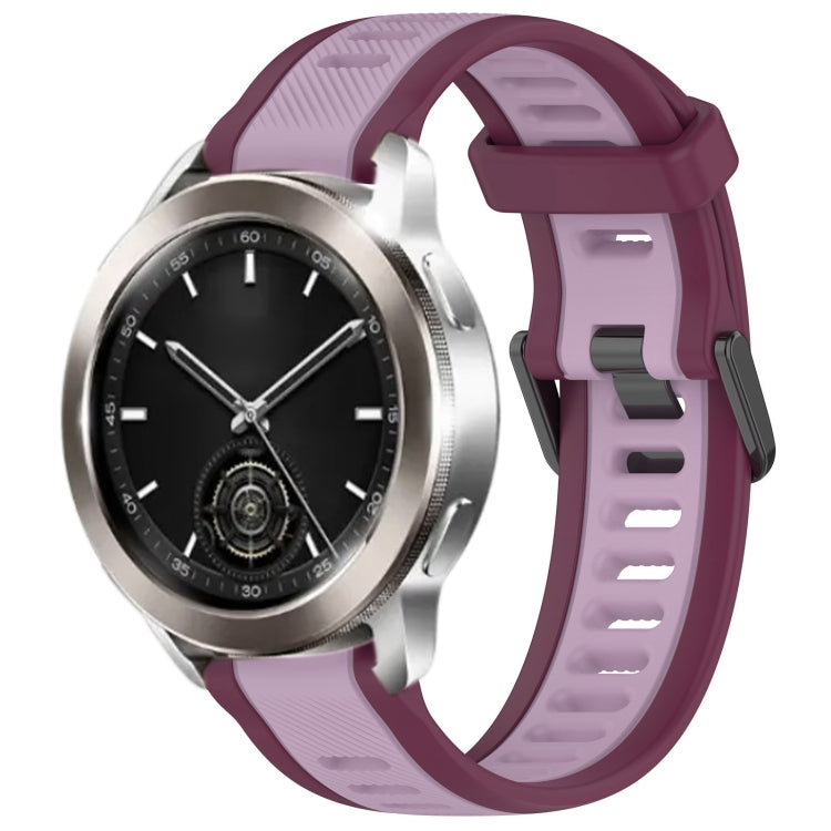 For Xiaomi Watch S3 22mm Two Color Textured Silicone Watch Band(Purple) - Watch Bands by PMC TechLife | Online Shopping South Africa | PMC TechLife