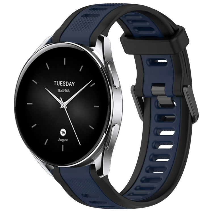 For Xiaomi Watch S2 22mm Two Color Textured Silicone Watch Band(Midnight Blue+Black) - Watch Bands by PMC TechLife | Online Shopping South Africa | PMC TechLife