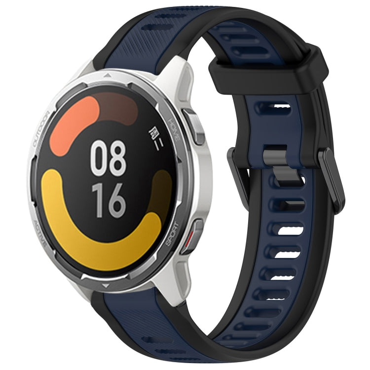 For Xiaomi MI Watch Color 2 22mm Two Color Textured Silicone Watch Band(Midnight Blue+Black) - Watch Bands by PMC TechLife | Online Shopping South Africa | PMC TechLife