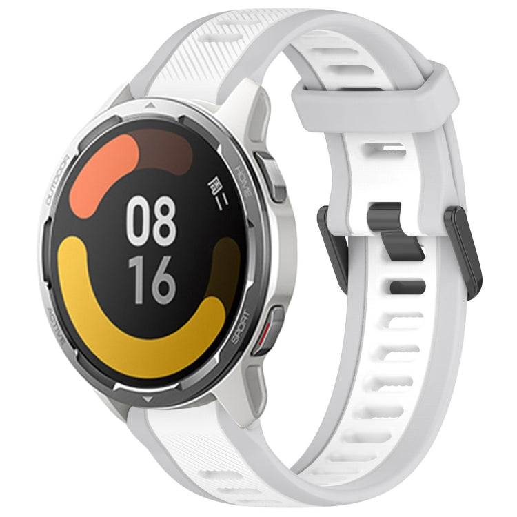 For Xiaomi MI Watch Color 2 22mm Two Color Textured Silicone Watch Band(White+Grey) - Watch Bands by PMC TechLife | Online Shopping South Africa | PMC TechLife