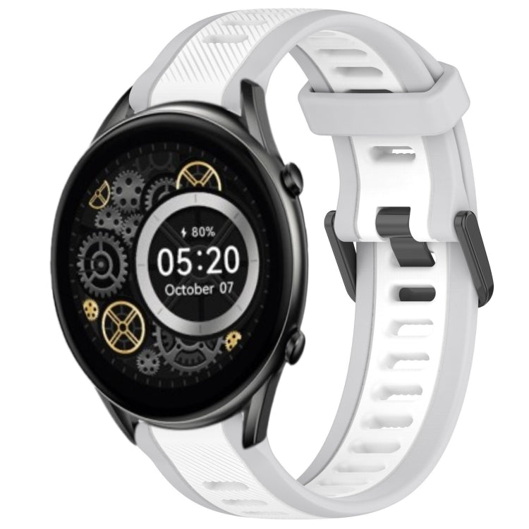 For Xiaomi Haylou RT2 LS10 22mm Two Color Textured Silicone Watch Band(White+Grey) - free shipping - PMC TechLife - Order now!