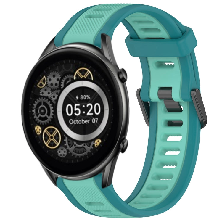 For Xiaomi Haylou RT2 LS10 22mm Two Color Textured Silicone Watch Band(Teal) - Watch Bands by PMC TechLife | Online Shopping South Africa | PMC TechLife