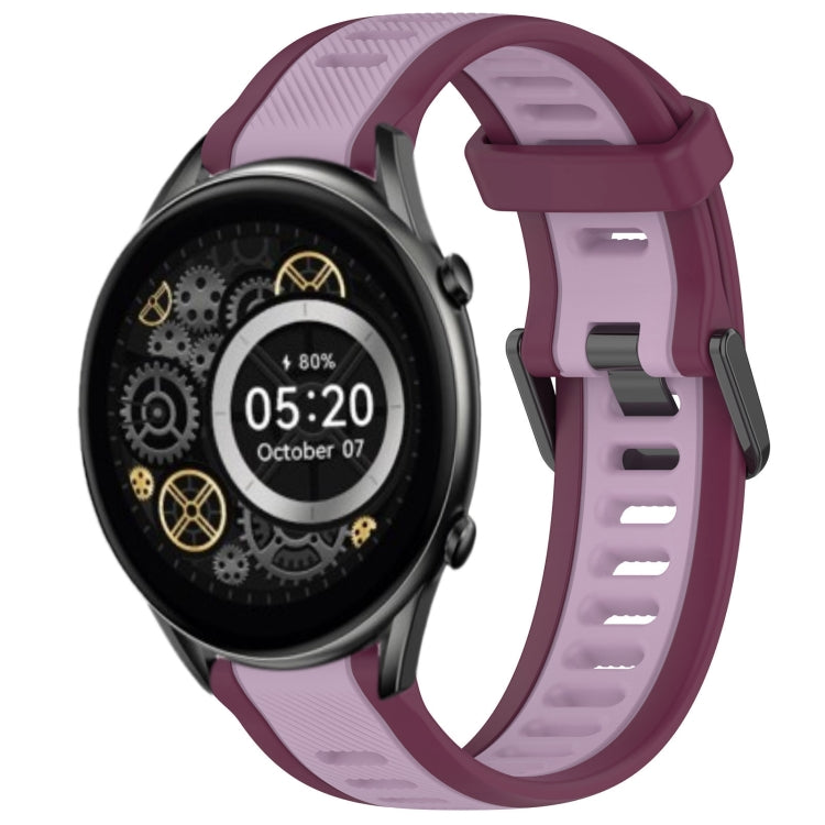 For Xiaomi Haylou RT2 LS10 22mm Two Color Textured Silicone Watch Band(Purple) - Watch Bands by PMC TechLife | Online Shopping South Africa | PMC TechLife