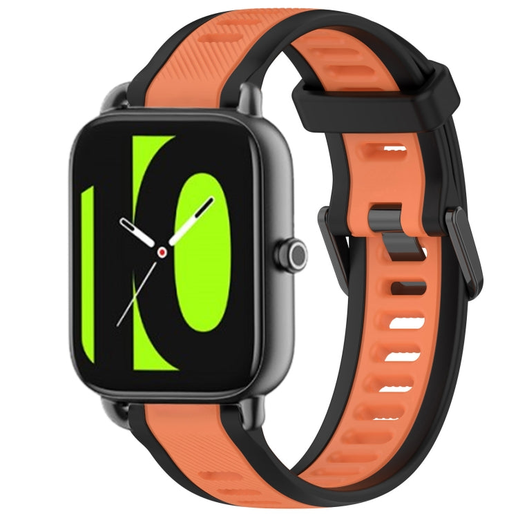 For Xiaomi Haylou RS4 LS12 22mm Two Color Textured Silicone Watch Band(Orange+Black) - free shipping - PMC TechLife - Order now!