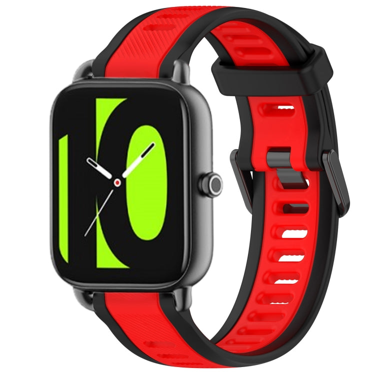 For Xiaomi Haylou RS4 LS12 22mm Two Color Textured Silicone Watch Band(Red+Black) - free shipping - PMC TechLife - Order now!