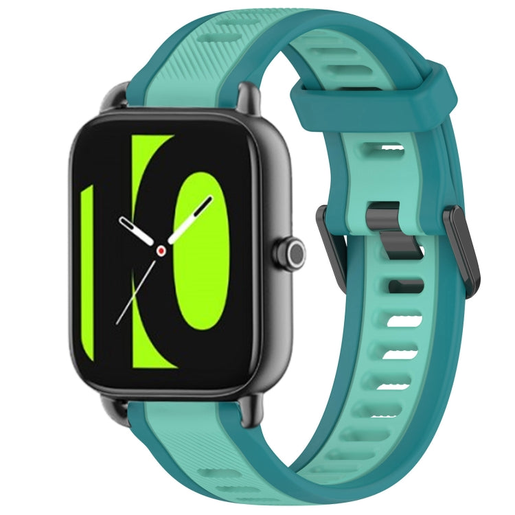 For Xiaomi Haylou RS4 LS12 22mm Two Color Textured Silicone Watch Band(Teal) - free shipping - PMC TechLife - Order now!