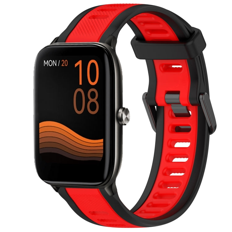 For Xiaomi Haylou GST LS09B 22mm Two Color Textured Silicone Watch Band(Red+Black) - free shipping - PMC TechLife - Order now!